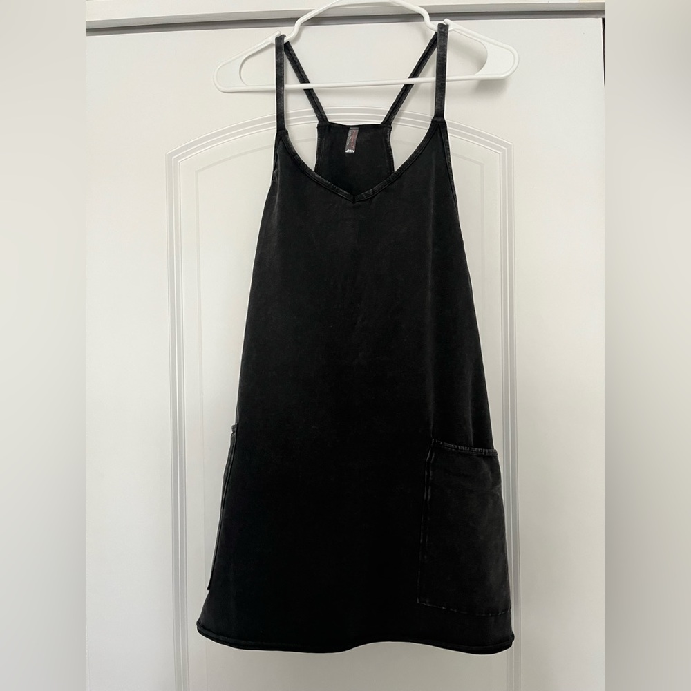 NWT Free People Hot Shot Mini Dress, Washed Black, Medium